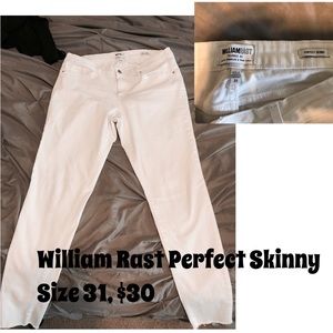NWOT William Rast white skinny white jeans